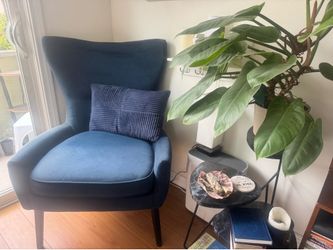 Blue suede chair