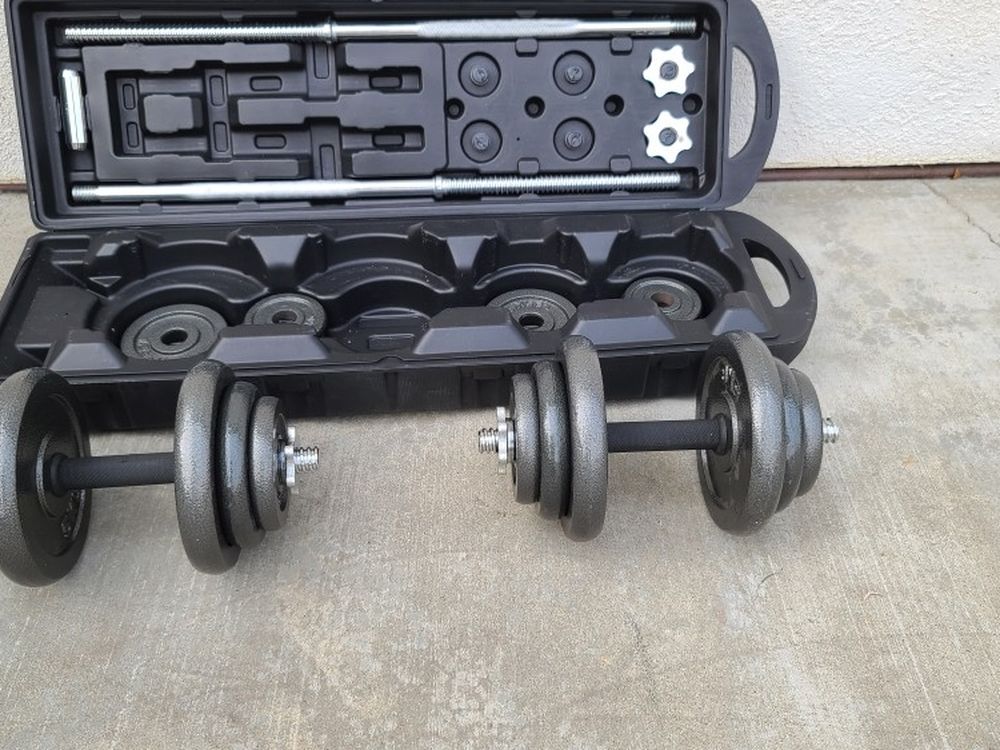 50 KG (110 lbs) Dumbbell & Barbell Set Box