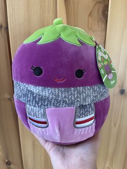 Squishmallows Glena the Eggplant 8” Christmas Edition 2022