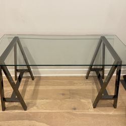 West Elm Glass Top Desk - 60” in length