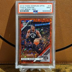 Pascal Siakam [Fast Break Red] #19 2019 Panini Donruss Optic Graded PSA 9 Mint