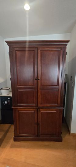 Wooden armoire, wooden storage cabinet