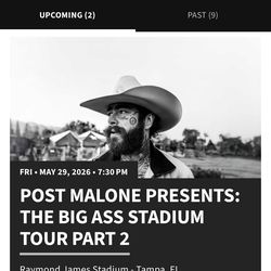 Post Malone /Jelly Roll floor seats - Tampa FL 5/29