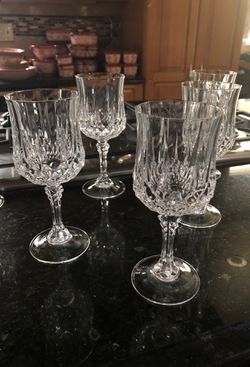 Beautiful crystal wine glasses