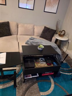 Sofa , center table and study table