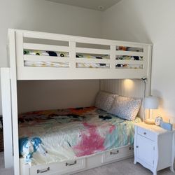 Pottery Barn Belden Full-Over-Full Bunk Bed, Simply White