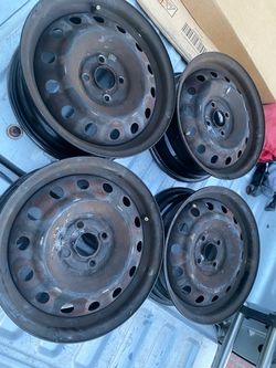 Set of 4 Black Steel Wheels