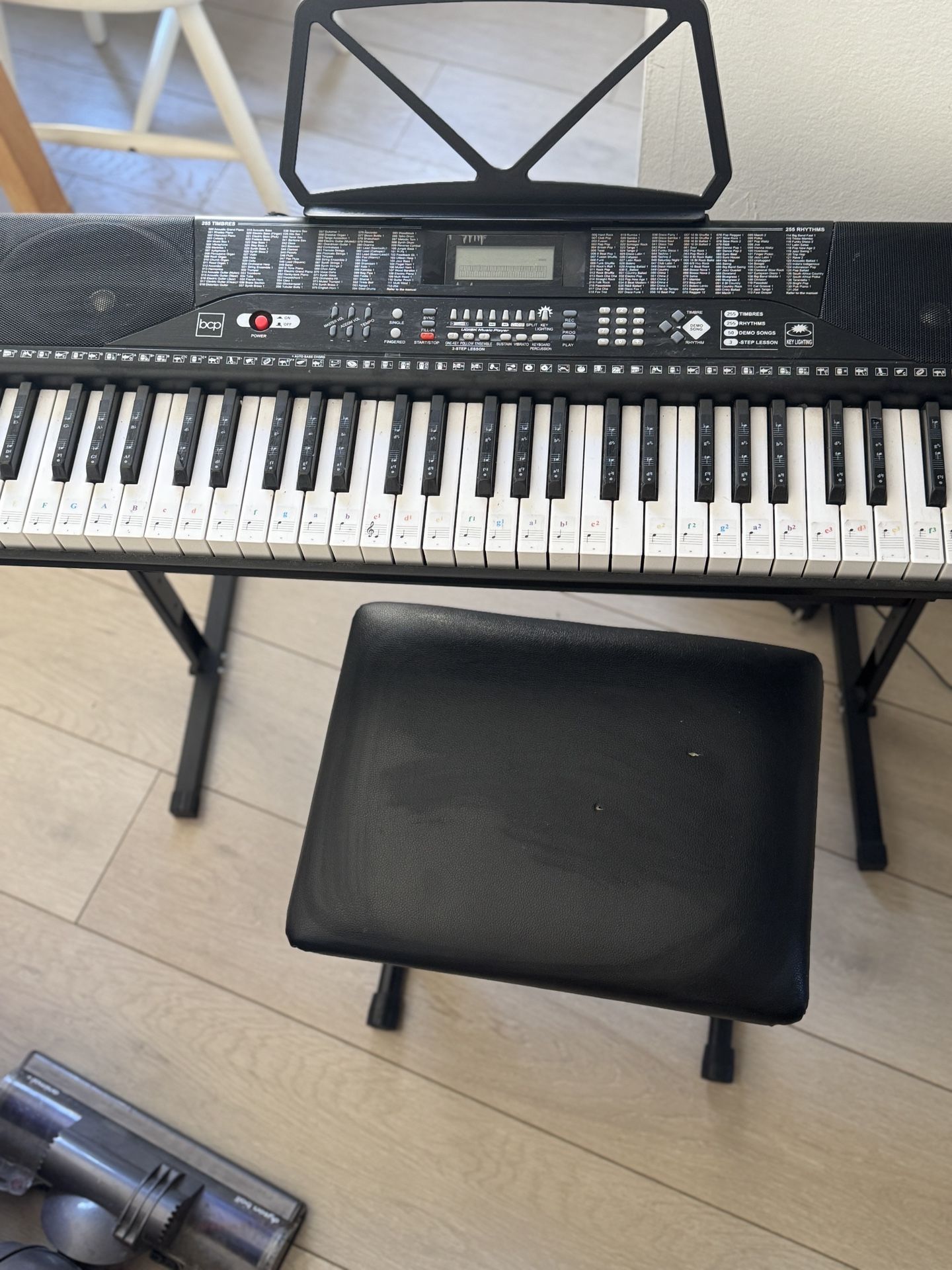Children’s Electric Piano/keyboard and Chair.