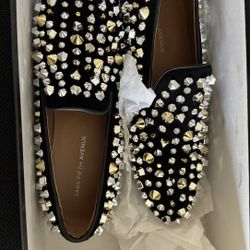 SAKS FIFTH AVENUE Sandro Multi-Studded Leather Loafers