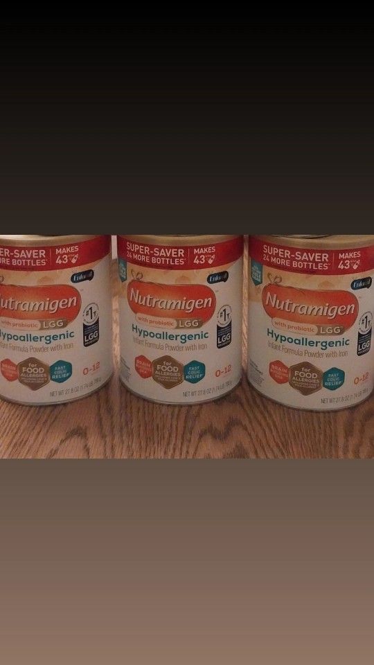 Enfamil Nutramigen LGG Hypoallergenic Powder Infant Formula 27.8 OUNCE
3 BIG CANS AVAILABLE THEY RETAIL FOR $80 WITH TAXES AT ANY STORE AM SELLING ALL