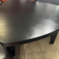 Black bar height dining table