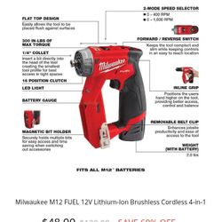 Milwaukee M12 Brushless Cordless Drill Bit Fuel V12