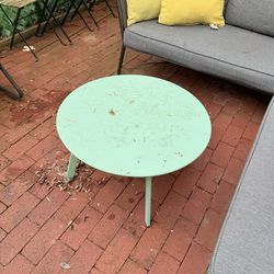 Metal Round Patio Table Mint Green