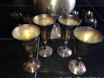 Silver plate goblets