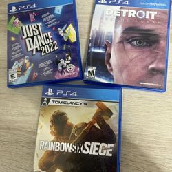3 Video Games  For PS4 New Conditions 