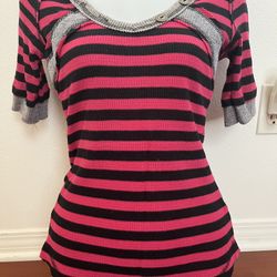 Bongo Pink Striped Top