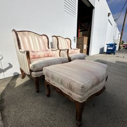 Vintage Chairs And Matching Ottoman $250 For The 3 Pieces 