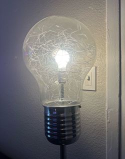 65"H Glass Metal Light Bulb Floor Lamp with Chrome
