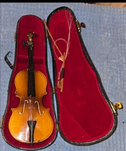 Vintage Antique Mini Violin In Case