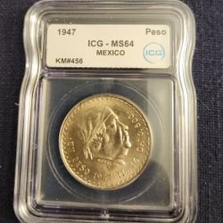 Silver 1947 Peso Coin of Morelos