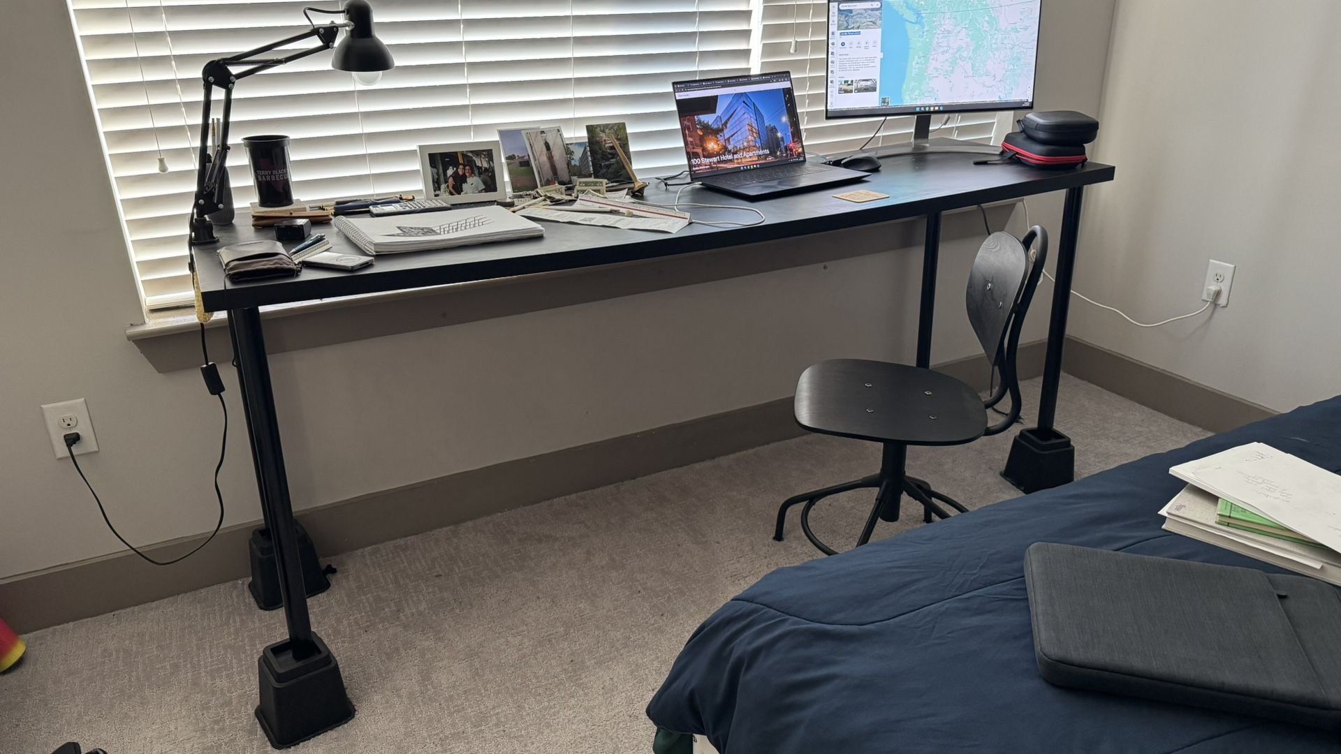 78x24 Inch Desk With Risers