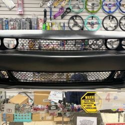 For 2015-2023 Dodge Challenger Full Front Bumper Cover Grille Lip Hellcat Style