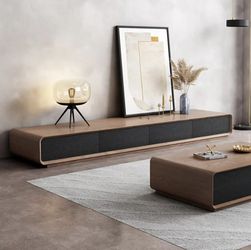 Modern TV Stand 95”Media Console with 4 Drawers, Soild Wood Entertainment Center, TV Stand Only