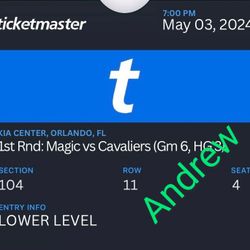 Cavaliers At Magic Game Tickets| May 3rd