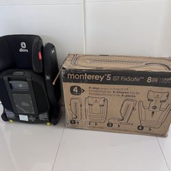 Diono Monterey 5iST FixSafe High Back Booster travel compact folding Car Seat with Latch system