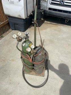 Oxygen & Acetylene Torch Kit, Gas Cutting Welding Torch Set Welder Tools with Regulator Gauges