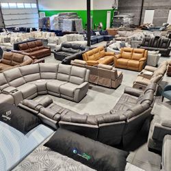 Leather Recliner Sectional /// Same Day Delivery /// $0 Money Down // Call Us At 916 661 1073 // No Credit Needed