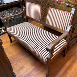 Vintage Eastlake Settee with Side Chair