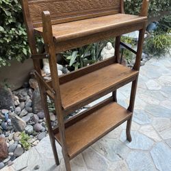 Vintage Narrow Shelf  Unit :bookcase - Oak 