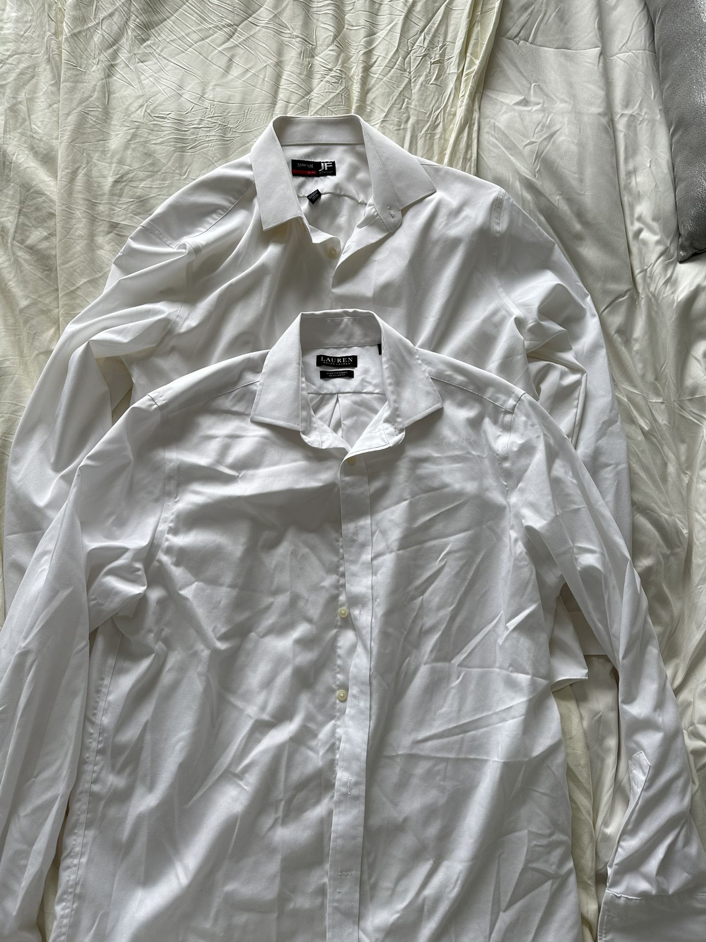 Men’s White Dress Shirts – Ralph Lauren & JF J. Ferrar – Size L