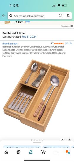 Adjustable Kitchen Silverware Organizer, Collapse And Expandable Utensil Holder 