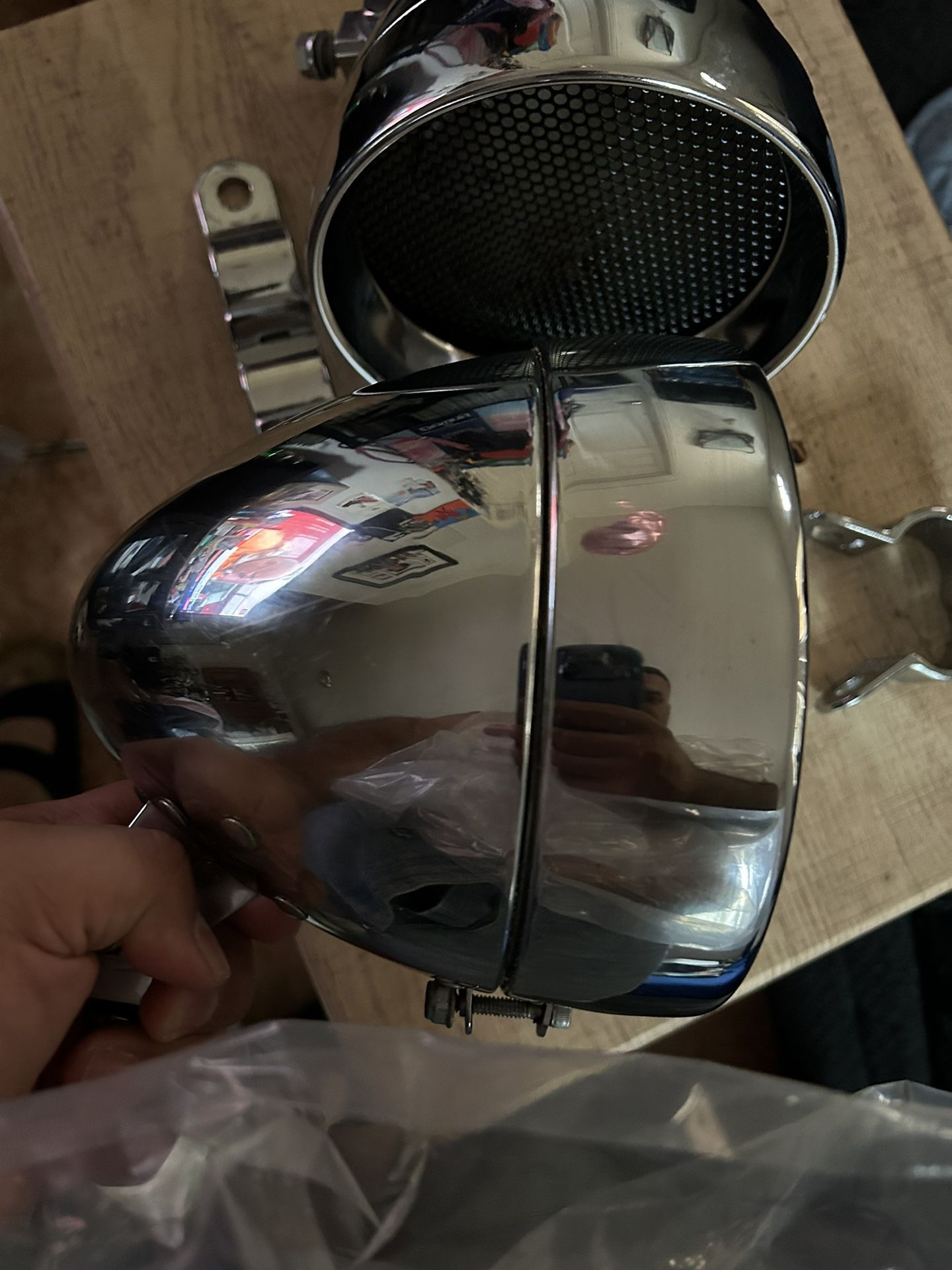 Harley Road King Softail Heritage Chrome Speaker Pods