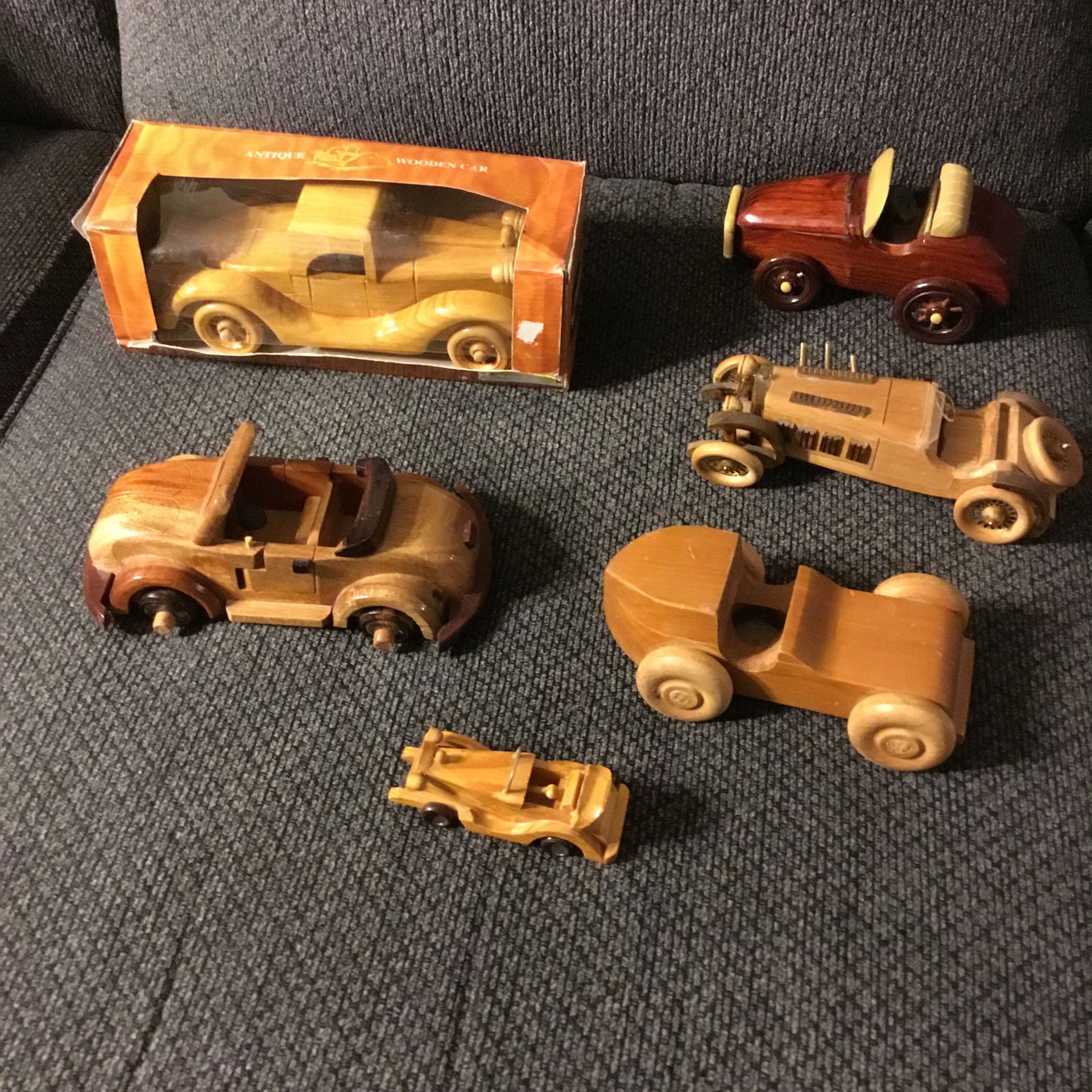 Lot Of Handmade Wooden Cars 