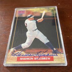 Harmon Killebrew signed baseball card