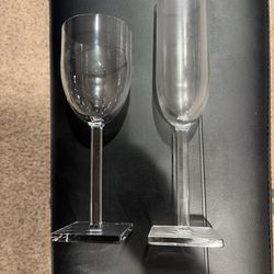 Calvin Klein Crystal Wine Glasses & Champagne Flutes– Vintage Set (7 pcs)