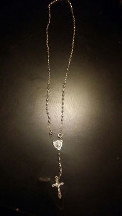 Brand new authentic silver rosary