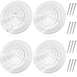 10" Therwen 4 Piece 10 Inch Round Vent Duct Cover, Ceiling Diffuser HVAC Vent