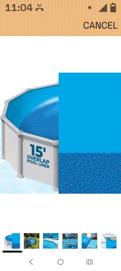 15 Foot Round Pool Liner for 48 and 52 Inch Above Ground Swimming Pools - Overlap Pool Liner Replacement, Long Lasting, Standard Gauge, Easy Installat