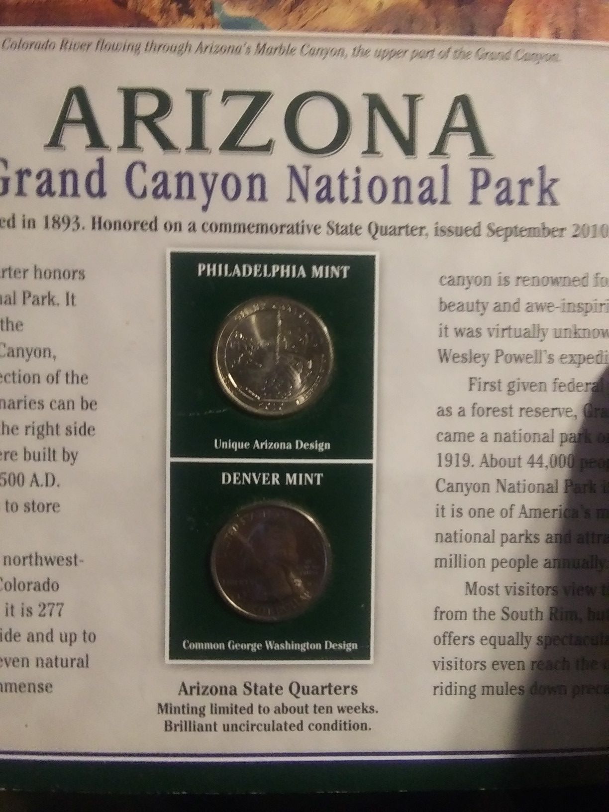 Arizona limited mint quarters.