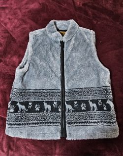 Bear Ridge Outfitters Vintage Southwest Wool Wolf Vest Women XL Equestrian Horse