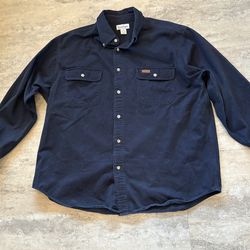 Carhartt Shirt Mens L Tall (LT) Chamois Flannel Original Fit Navy