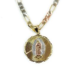 Gold Plated Virgen De Guadalupe Necklace