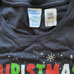  Cotton T-shirts 3 Pieces  - Christmas Squad Family , Sizes L-men , S- Women , S- Youth( 8 Year)- Never Worn