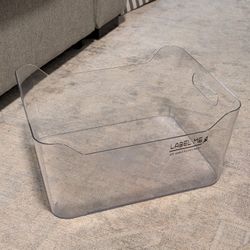 Clear Plastic Storage Bin with Handles