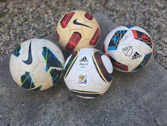 Bundle of 4 Soccer Balls - Adidas Jabulani 2010, MLS Adidas & 2 Nike