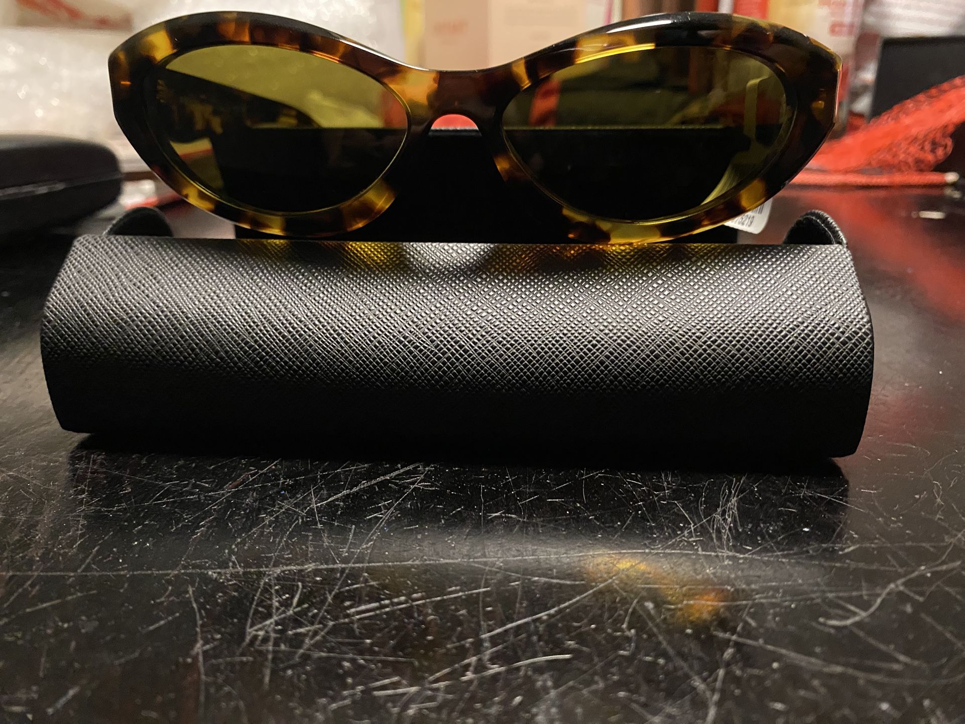 Brown Women’s Authentic Prada Tortoise Frame Sunglasses